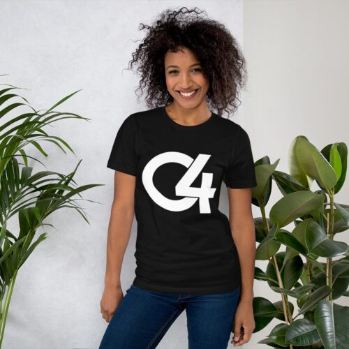 C4 White Logo Front Print T-Shirt