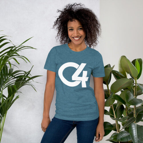 C4 White Logo Front Print T-Shirt